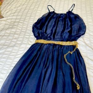 Boutique style navy soft and silky, spaghetti strap jumpsuit. One size